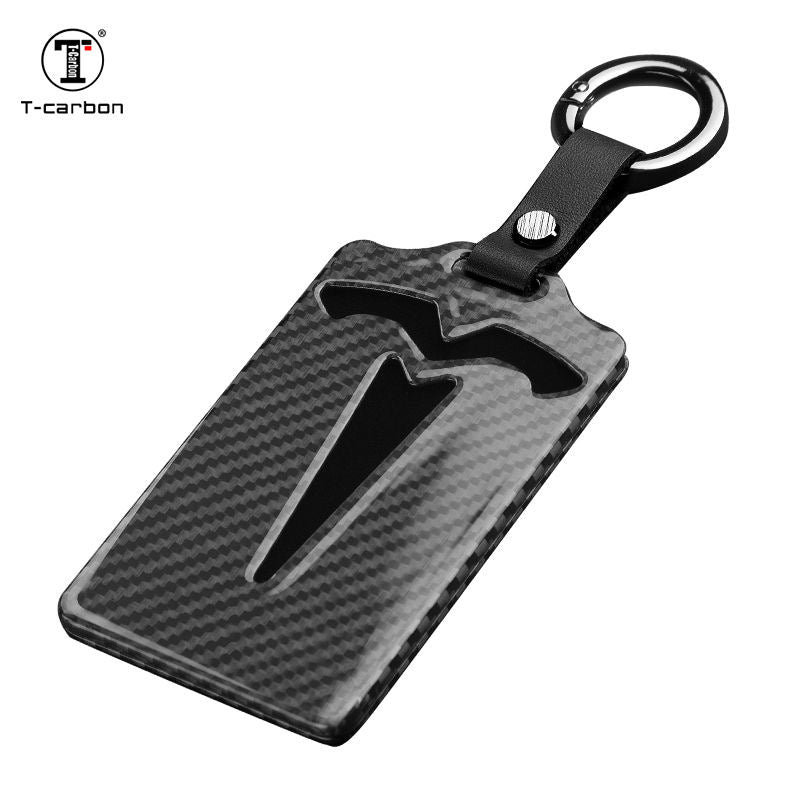 Tesla personalized custom card remote control key bag carbon fiber key cover shell buckle protection bag