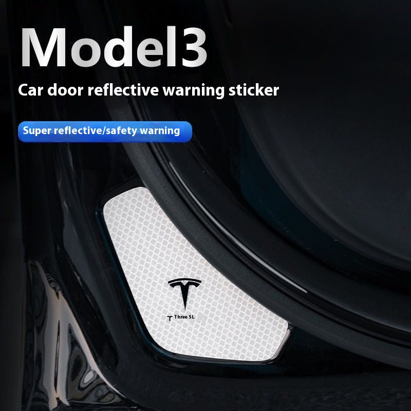 Tesla customized Model 3/Y car door reflective warning stickers, a must-have for safety