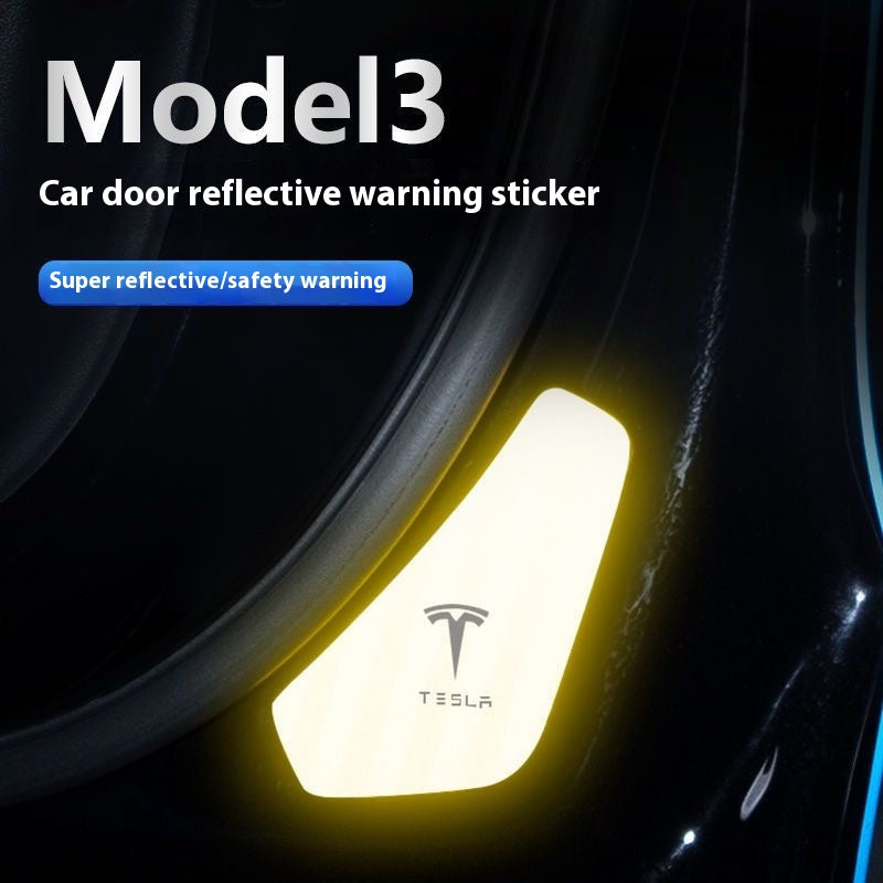 Tesla customized Model 3/Y car door reflective warning stickers, a must-have for safety