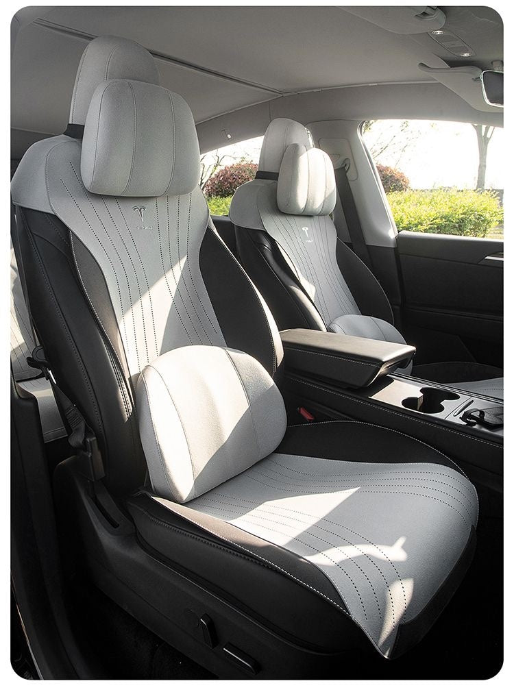 Tesla personalized model3/Y saddle pad thin breathable half-wrapped suede seat cushion, a must-have for car owners