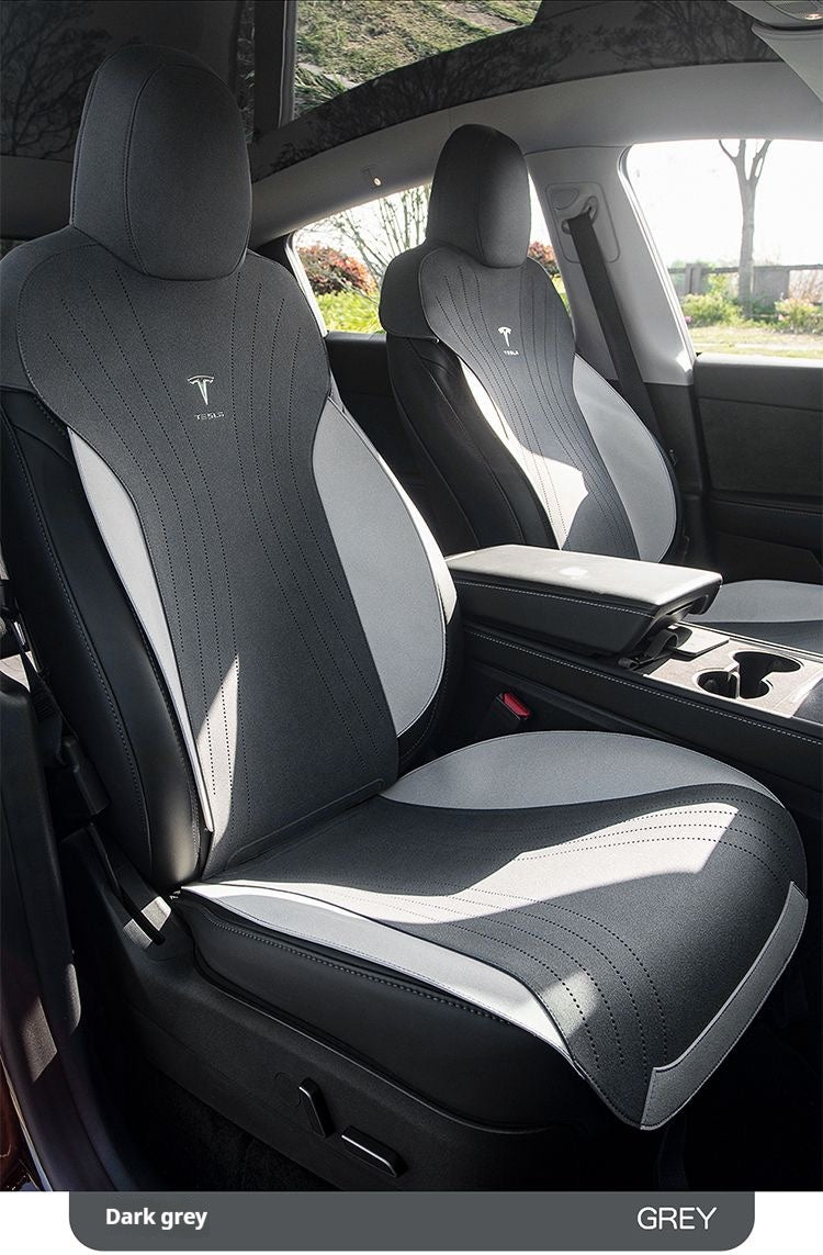 Tesla personalized model3/Y saddle pad thin breathable half-wrapped suede seat cushion, a must-have for car owners