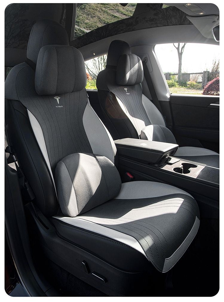 Tesla personalized model3/Y saddle pad thin breathable half-wrapped suede seat cushion, a must-have for car owners