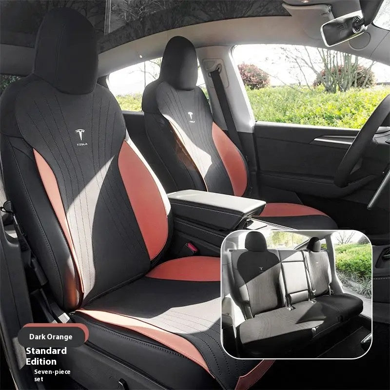 Tesla personalized model3/Y saddle pad thin breathable half-wrapped suede seat cushion, a must-have for car owners