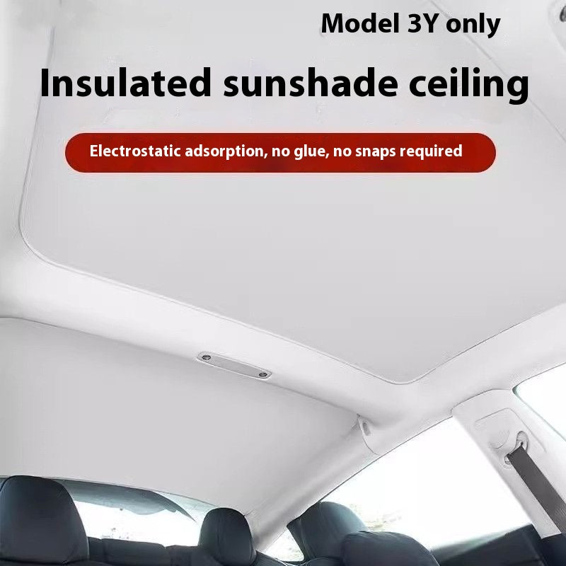 Suitable for Tesla Model Y/3 sunroof sunshade electrostatic adsorption skylight heat insulation shield roof original level sunscreen 