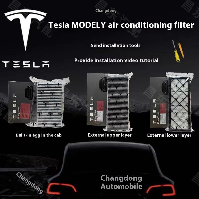 Tesla car series original activated carbon inner filter element external upper and lower air conditioning filter