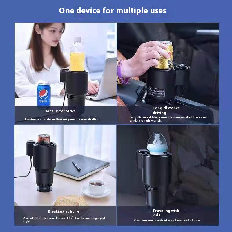 Portable car quick cooling cup heated cold cup Home car dual-use plug-in USB smart cold heating cup