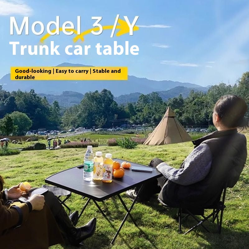 Tesla personalized camping table trunk car folding trunk picnic table equipment, self-driving outdoor essential