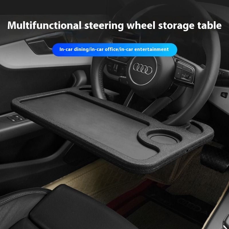 Tesla (common to other models) steering wheel table plate multi-function car car base cup holder dinner plate storage rack laptop table stand