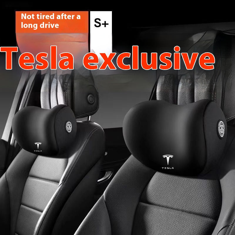 Suitable for Tesla Model Y/Model 3/Model X/Model S dedicated memory foam car headrest and lumbar support