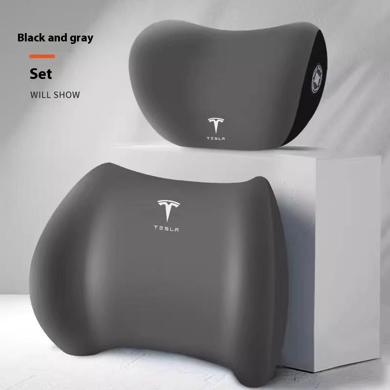 Suitable for Tesla Model Y/Model 3/Model X/Model S dedicated memory foam car headrest and lumbar support