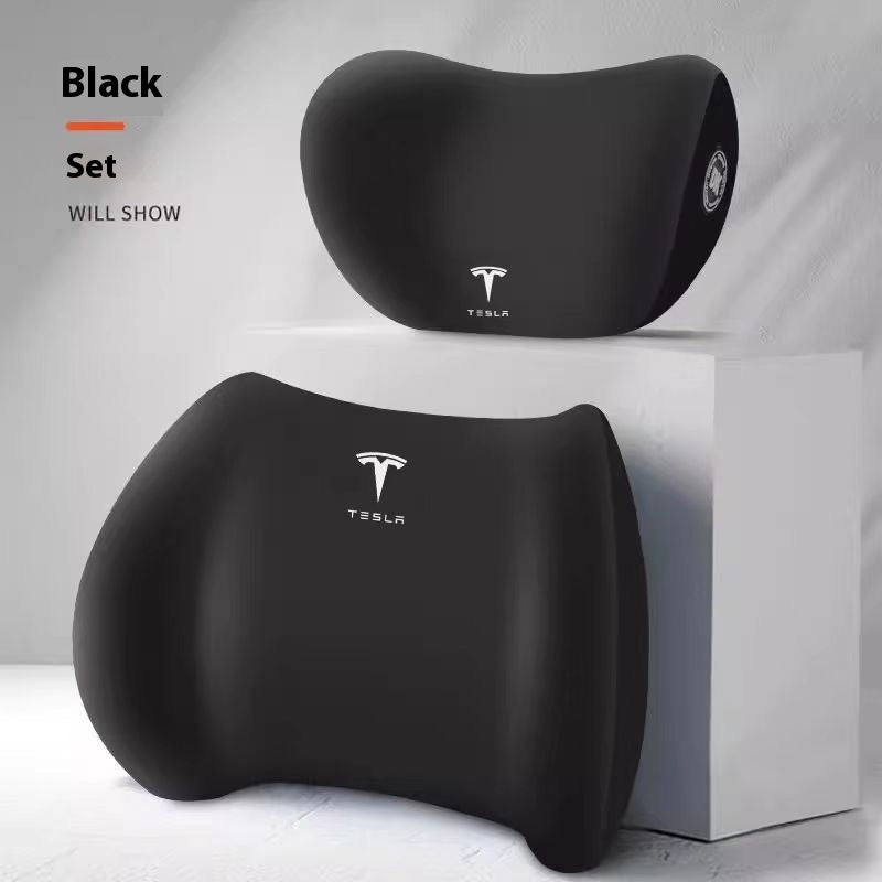 Suitable for Tesla Model Y/Model 3/Model X/Model S dedicated memory foam car headrest and lumbar support