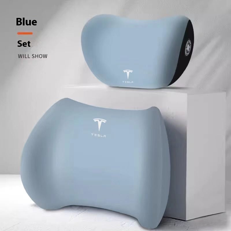 Suitable for Tesla Model Y/Model 3/Model X/Model S dedicated memory foam car headrest and lumbar support