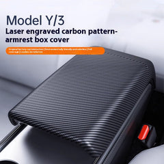 Tesla personalized customization Model 3/Y armrest box cover silicone pad anti-slip protection cup plug air outlet cover carbon fiber interior modification