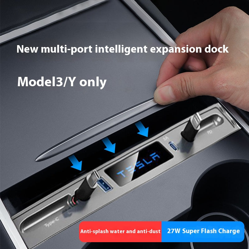 Tesla's latest MODEL3Y central control smart expansion dock Type-c charging adapter USB expansion interface