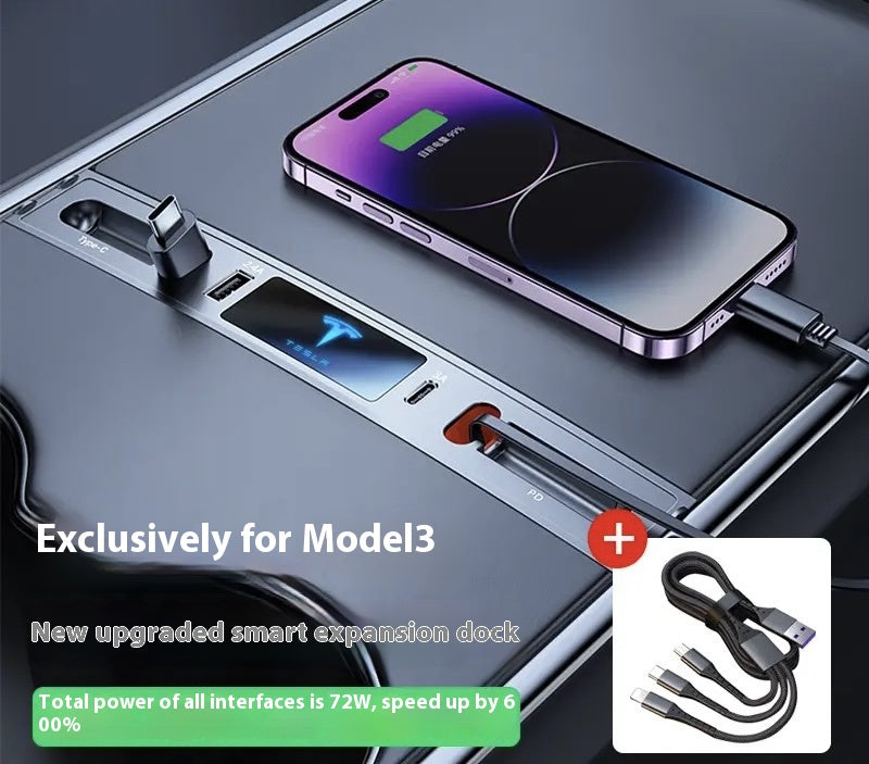 Tesla Model 3/Y and Model S/X 3-in-1 data cable for car charging, fast charging Type-C, USB accessories, buy one get one free