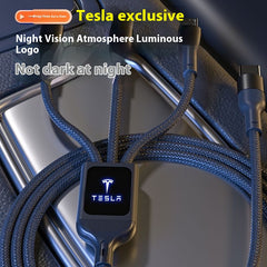 Tesla Model 3/Y and Model S/X 3-in-1 data cable for car charging, fast charging Type-C, USB accessories, buy one get one free