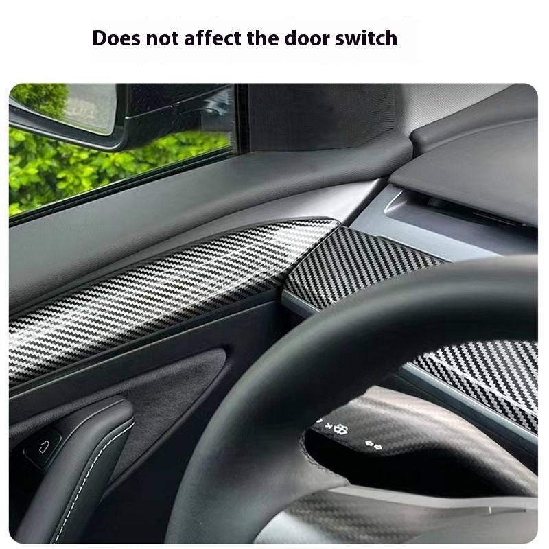 Tesla model 3/y personalized customized door instrument panel trim accessories carbon fiber center console protection interior trim