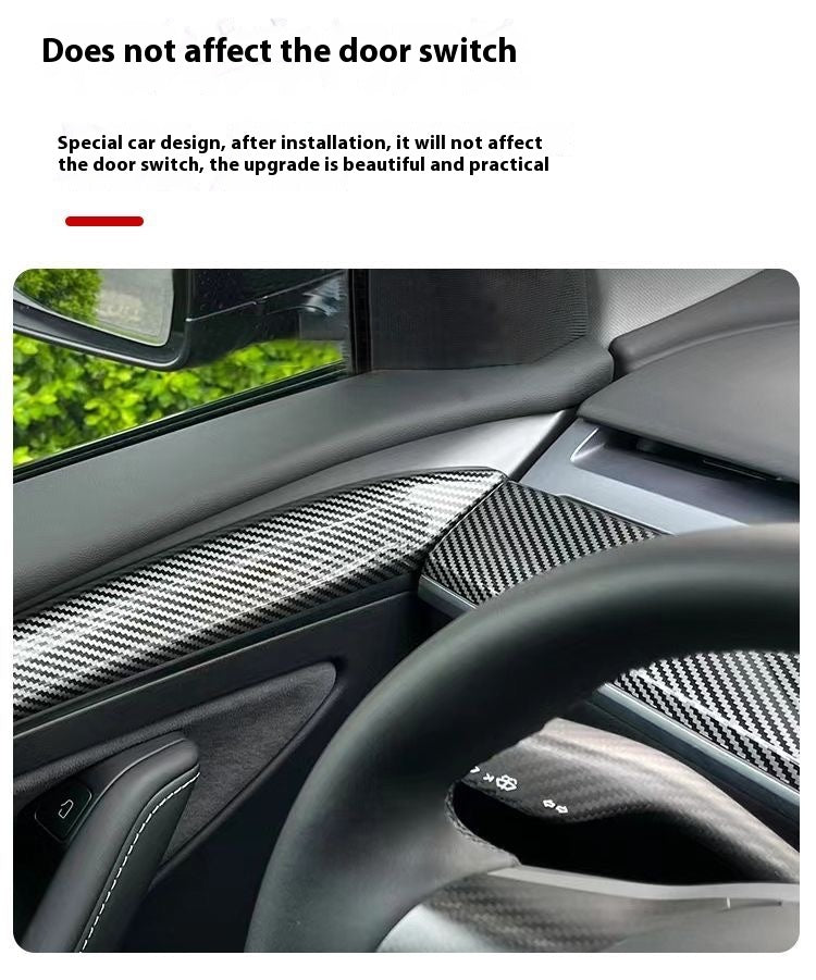 Tesla model 3/y personalized customized door instrument panel trim accessories carbon fiber center console protection interior trim