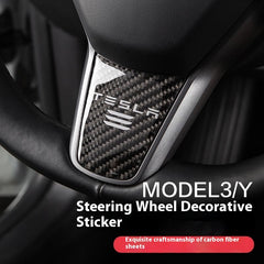 Tesla personalized model 3/Y steering wheel decorative stickers carbon fiber sequins stickers interior button decorative accessories