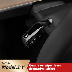 Suitable for Tesla Model 3Y windshield wiper lever carbon fiber pattern handgrip handle decorative patch lever modification