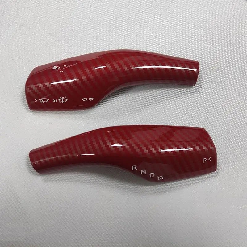 Suitable for Tesla Model 3Y windshield wiper lever carbon fiber pattern handgrip handle decorative patch lever modification