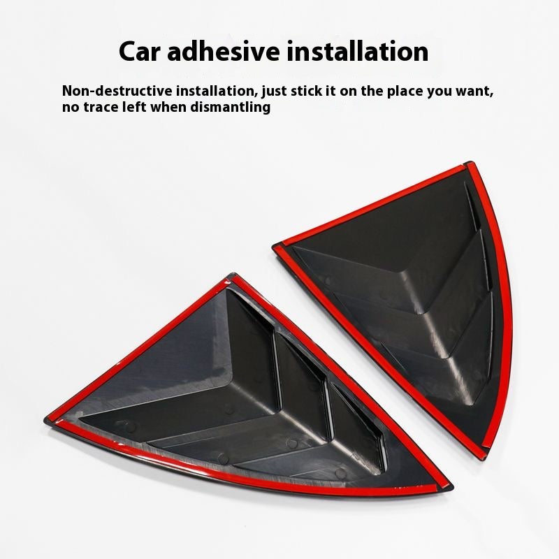 Suitable for Tesla model3/y modified shutter rear triangle carbon fiber bright patch exterior accessories