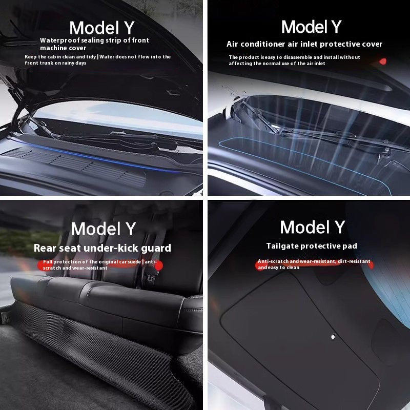 Tesla Model 3/Y new version of the central control storage protective foot pad trunk pad full set of protective pad modification accessories gift package