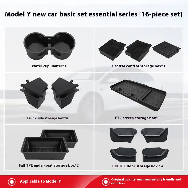 Tesla Model 3/Y new version of the central control storage protective foot pad trunk pad full set of protective pad modification accessories gift package