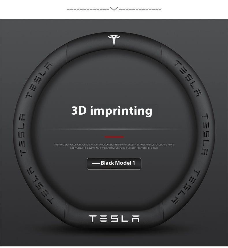 Tesla-Auto personalisierte Lenkradabdeckung aus Kohlefaser-Wildleder, rutschfeste Lenkerabdeckung, die Autobesitzer haben müssen