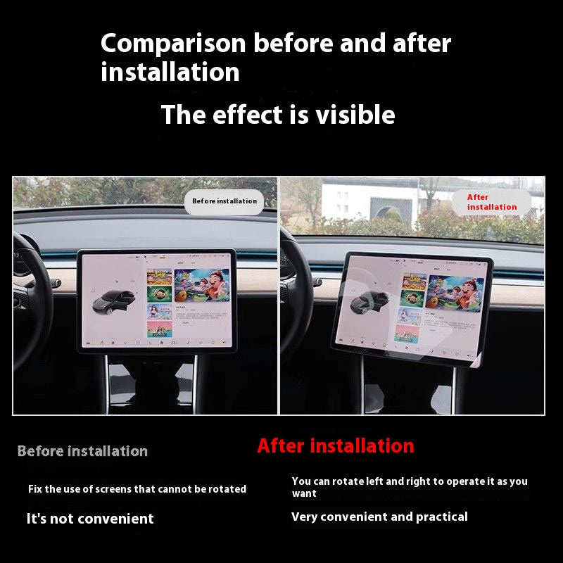 Suitable for Tesla Model 3/Y central control navigation screen HD tempered film and display screen protection frame silicone interior modification accessories