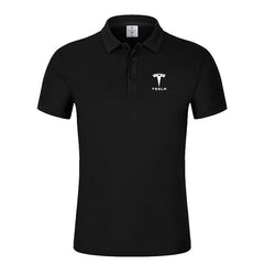 Tesla-Auto personalisiertes Revers-Poloshirt, hochwertiges personalisiertes, individuell bedrucktes Kurzarm-Logo mit kostenlosem Druck