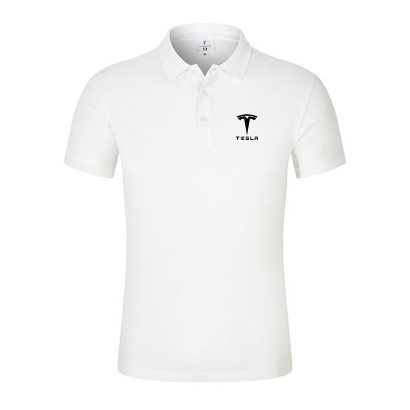 Tesla-Auto personalisiertes Revers-Poloshirt, hochwertiges personalisiertes, individuell bedrucktes Kurzarm-Logo mit kostenlosem Druck