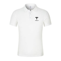 Tesla car personalized lapel polo shirt high-end personalized custom printed short sleeve free print logo