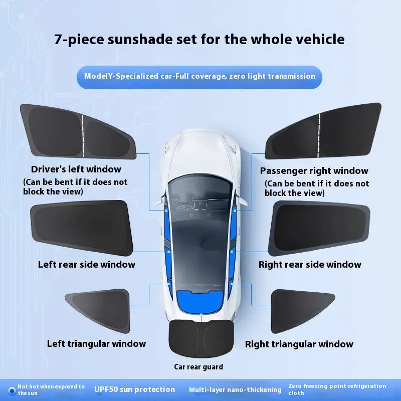 Tesla-Besitzer spezielle maßgeschneiderte Sonnenblende Camping Privatsphäre Auto Seitenvorhang Sonnenschutz Wärmeisolierung Typ (verbesserte Verdickung)