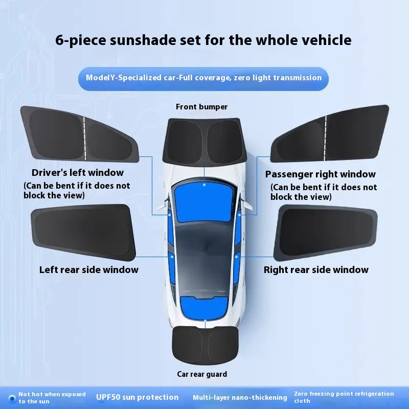 Tesla-Besitzer spezielle maßgeschneiderte Sonnenblende Camping Privatsphäre Auto Seitenvorhang Sonnenschutz Wärmeisolierung Typ (verbesserte Verdickung)