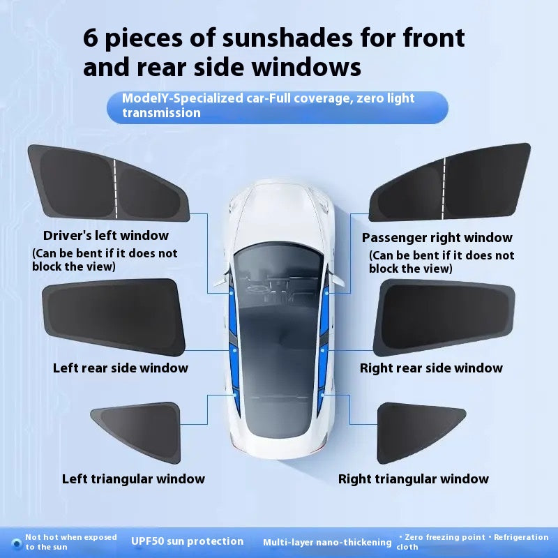 Tesla owners special customized sun visor camping privacy car side curtain sun protection heat insulation type (upgraded thickening)