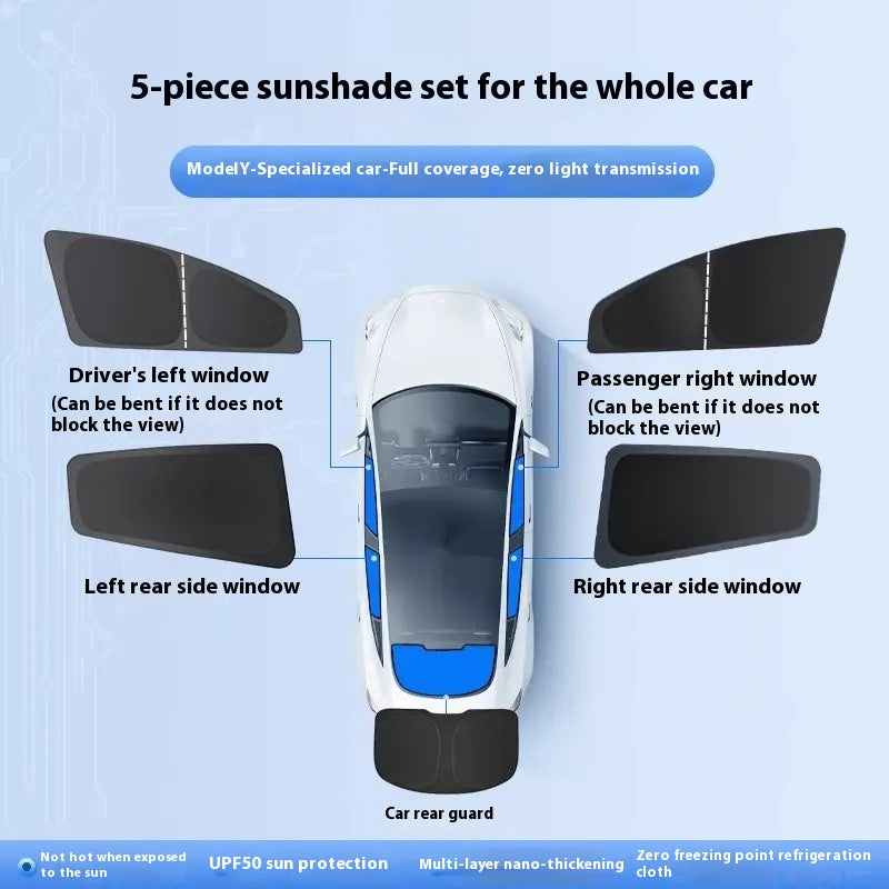 Tesla owners special customized sun visor camping privacy car side curtain sun protection heat insulation type (upgraded thickening)