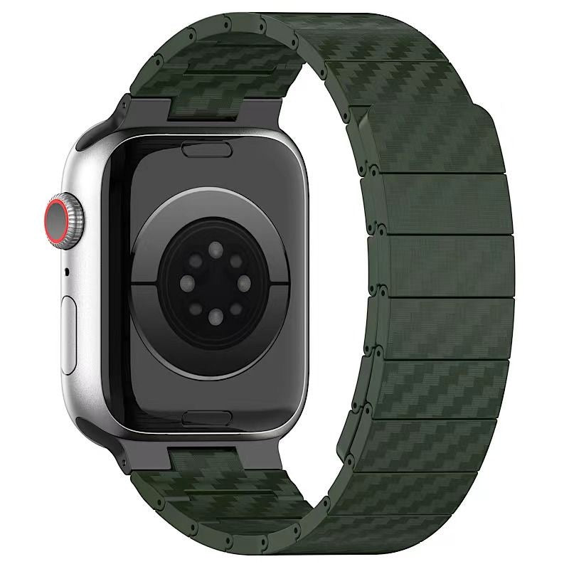 Apple Watch series business carbon fiber strap, carbon fiber pattern super strong magnetic high-end trend retro