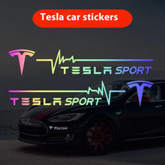 Tesla vehicle personalized front and rear bumper stickers, rear triangle stickers, side window stickers, masking personalized decorative stickers