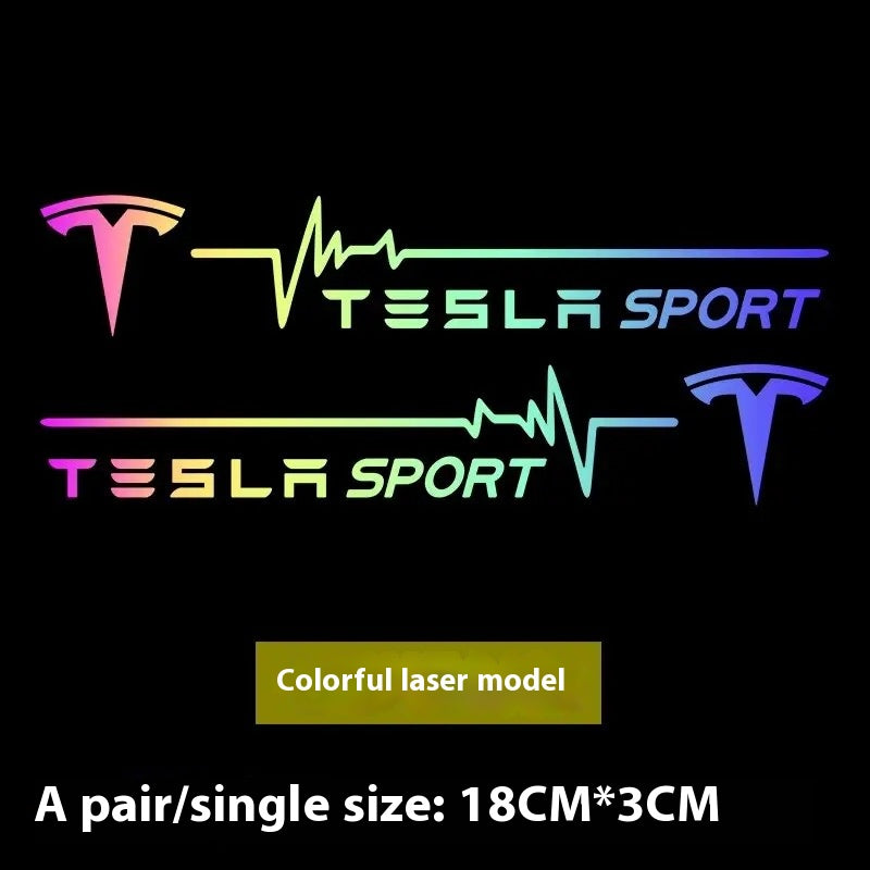 Tesla vehicle personalized front and rear bumper stickers, rear triangle stickers, side window stickers, masking personalized decorative stickers