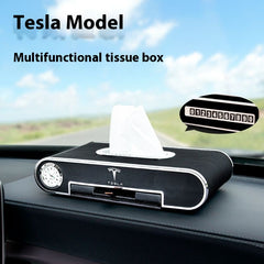 Tesla personalized customized tissue box Tesla interior modification supplies high-end car tissue drawer box