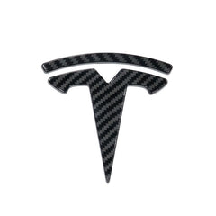 Tesla car trunk stickers decoration front and rear carbon fiber steering wheel logo color change stickers