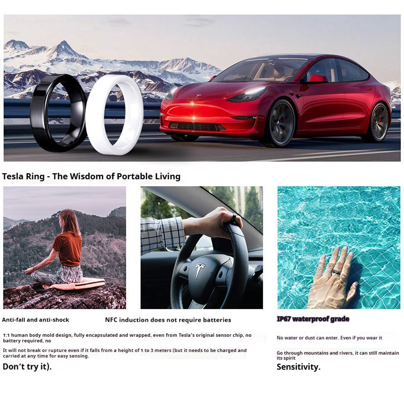 Tesla personalized custom NFC smart ring unlock car key model 3/Y unlock personalized NFC ring induction smart key