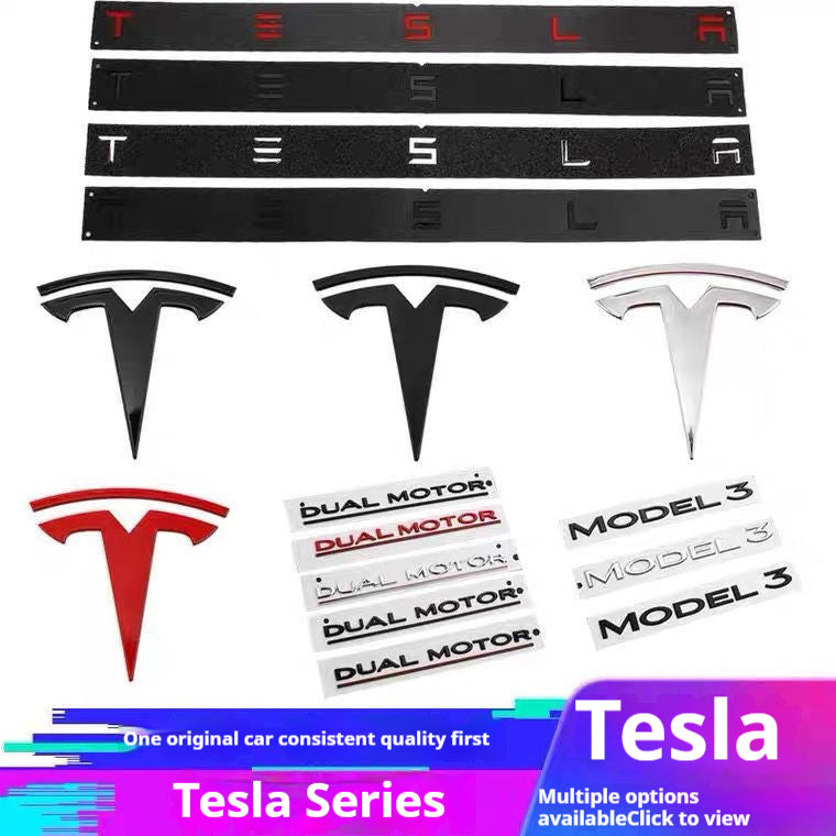 Tesla vehicle series hood tailgate car logo Tesla tailgate hood logo body letter logo modification