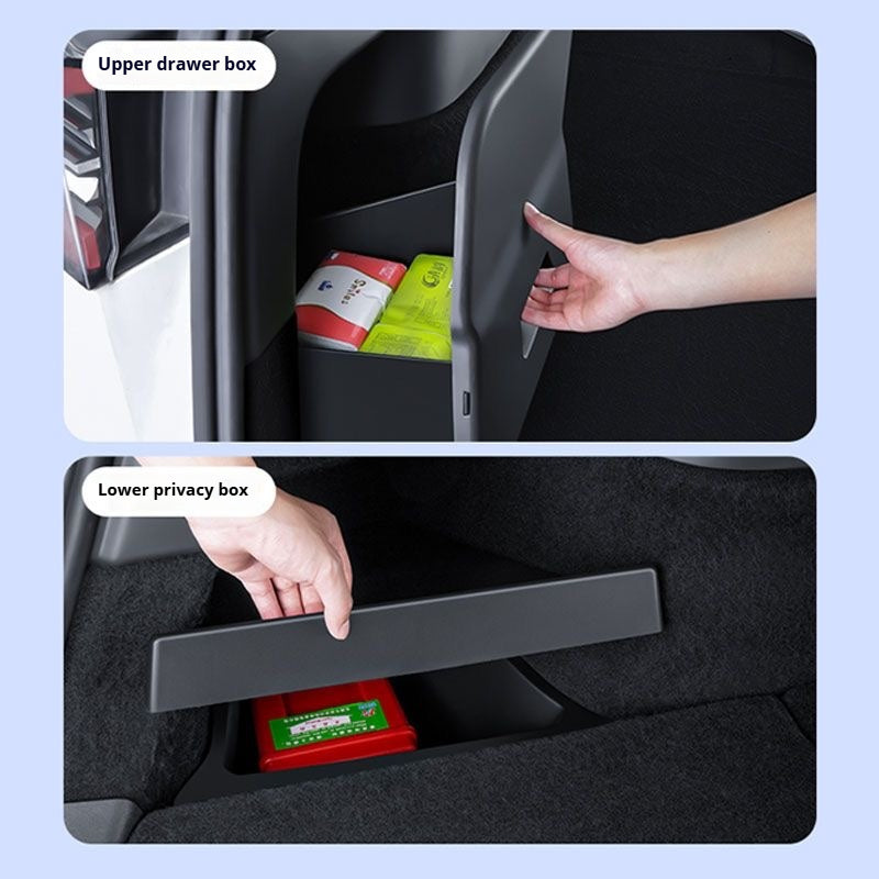 Tesla Model Y trunk storage box side pocket storage high-end drawer modification accessories